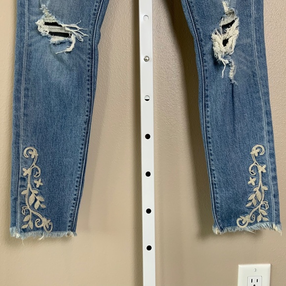 Lucky Brand Charlie Skinny Distressed Embroidered Jeans - Picture 5 of 13